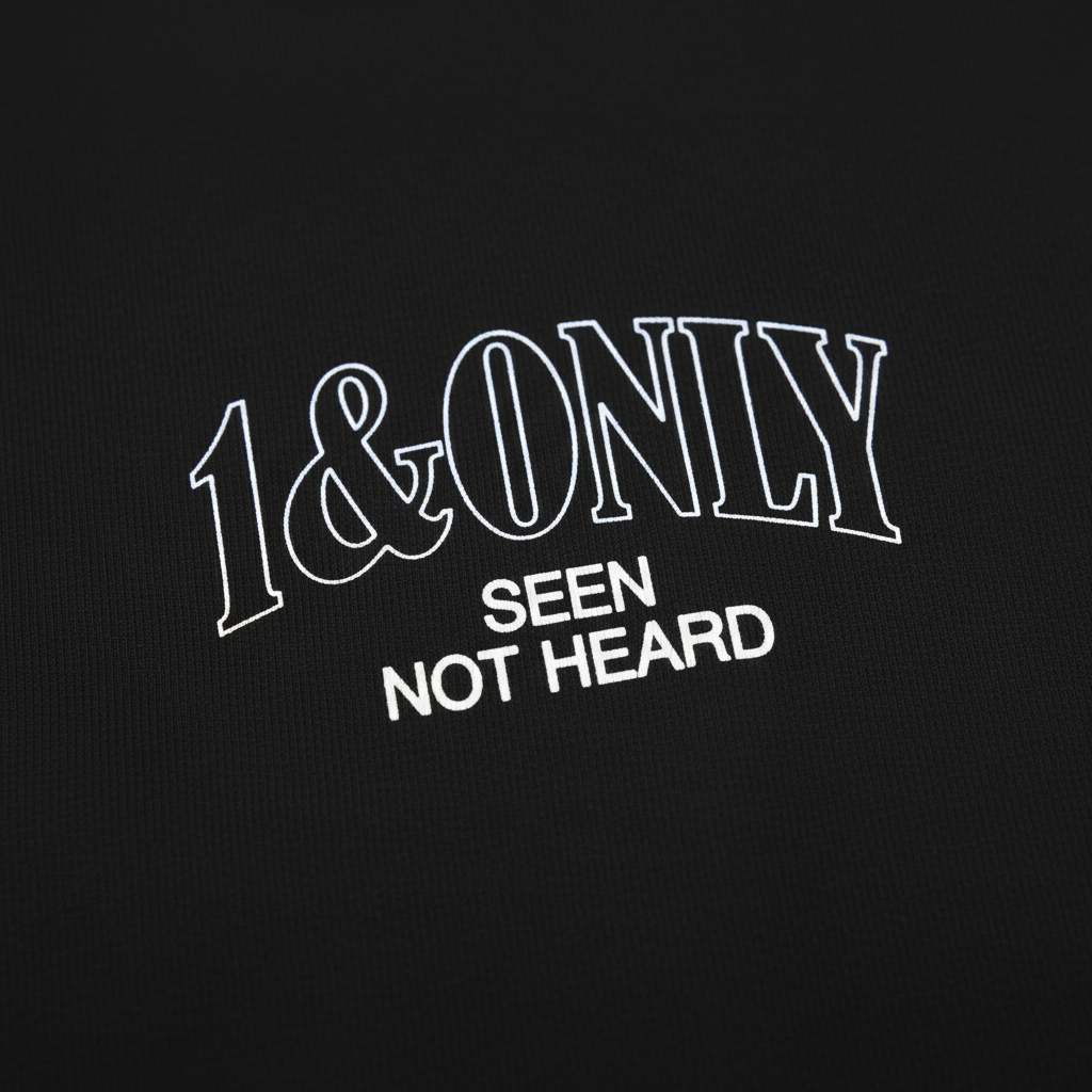 Close-up of 1&ONLY text